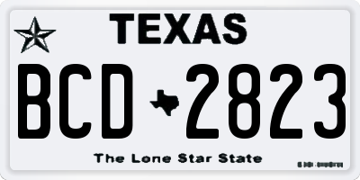 TX license plate BCD2823