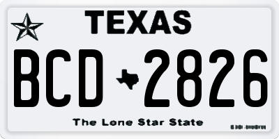 TX license plate BCD2826