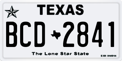 TX license plate BCD2841