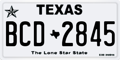 TX license plate BCD2845