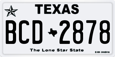 TX license plate BCD2878