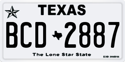 TX license plate BCD2887