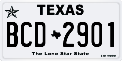 TX license plate BCD2901