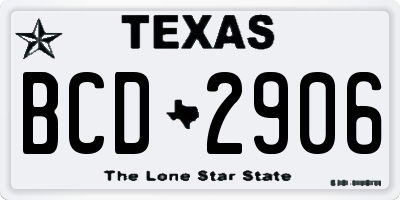 TX license plate BCD2906