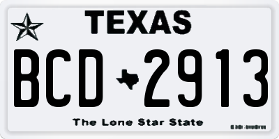 TX license plate BCD2913