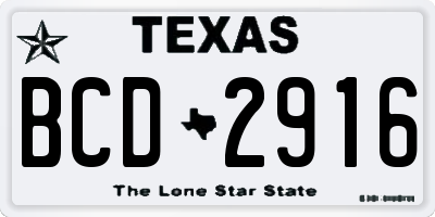 TX license plate BCD2916