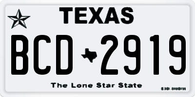 TX license plate BCD2919