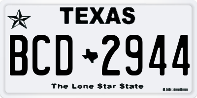 TX license plate BCD2944