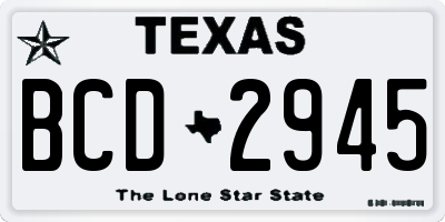 TX license plate BCD2945