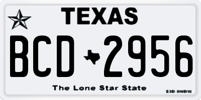 TX license plate BCD2956