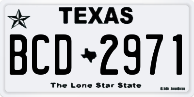 TX license plate BCD2971