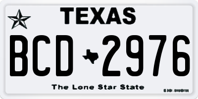 TX license plate BCD2976