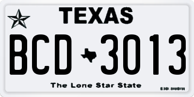 TX license plate BCD3013