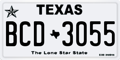 TX license plate BCD3055