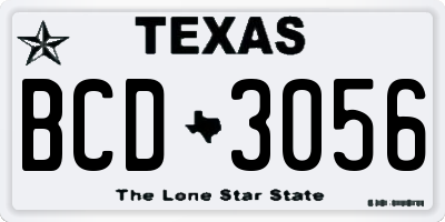 TX license plate BCD3056