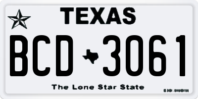 TX license plate BCD3061