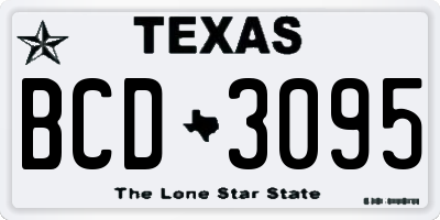 TX license plate BCD3095
