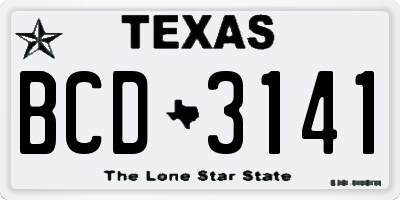 TX license plate BCD3141