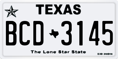 TX license plate BCD3145