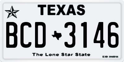 TX license plate BCD3146