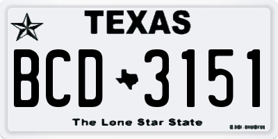 TX license plate BCD3151