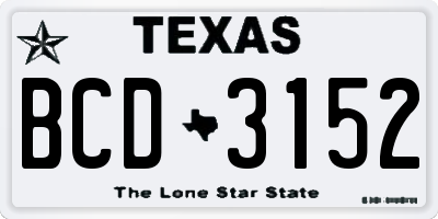 TX license plate BCD3152