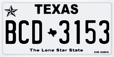 TX license plate BCD3153
