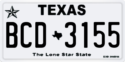 TX license plate BCD3155