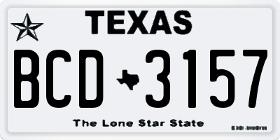 TX license plate BCD3157