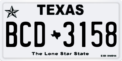 TX license plate BCD3158