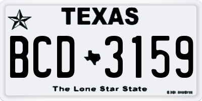 TX license plate BCD3159