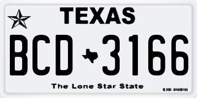 TX license plate BCD3166