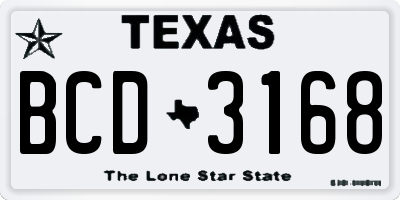 TX license plate BCD3168