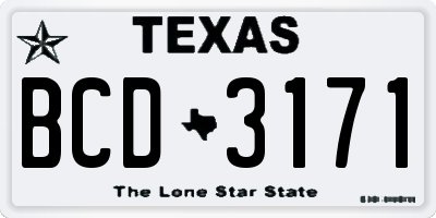 TX license plate BCD3171