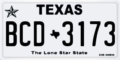 TX license plate BCD3173