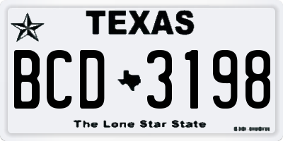 TX license plate BCD3198