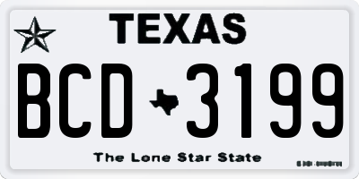 TX license plate BCD3199