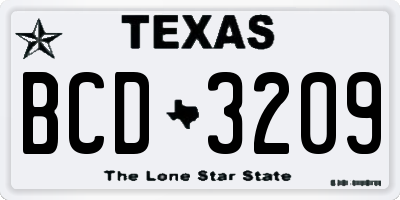 TX license plate BCD3209