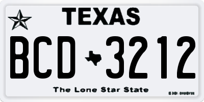 TX license plate BCD3212