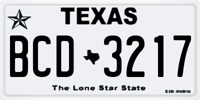 TX license plate BCD3217