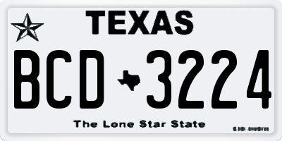 TX license plate BCD3224