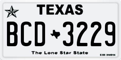 TX license plate BCD3229