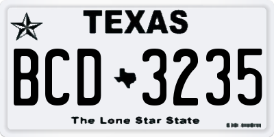 TX license plate BCD3235