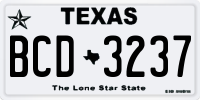 TX license plate BCD3237