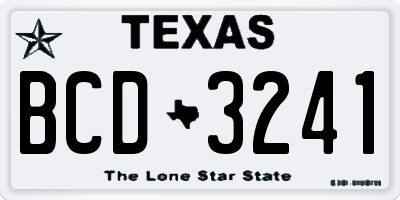 TX license plate BCD3241