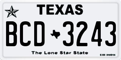 TX license plate BCD3243