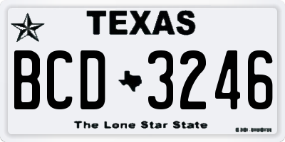 TX license plate BCD3246