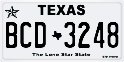 TX license plate BCD3248