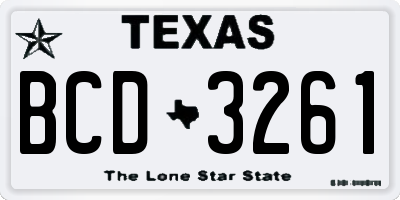 TX license plate BCD3261