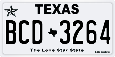 TX license plate BCD3264